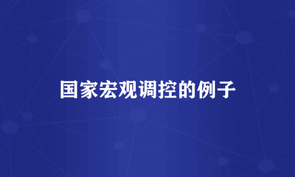 国家宏观调控的例子