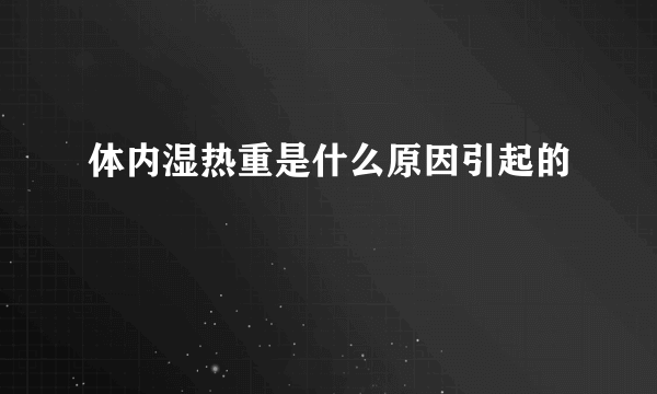 体内湿热重是什么原因引起的
