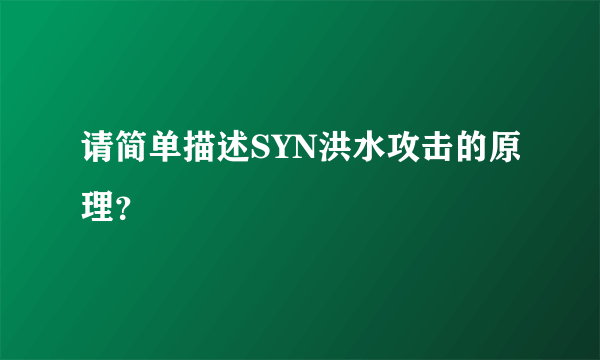 请简单描述SYN洪水攻击的原理？