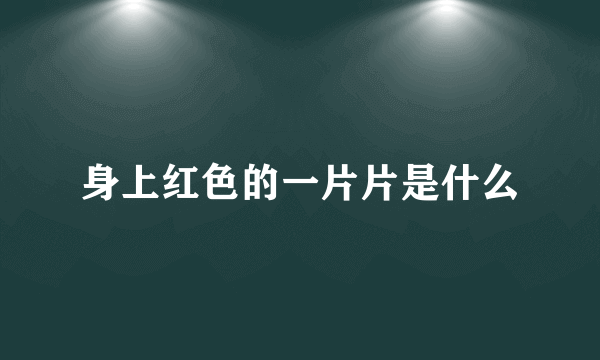 身上红色的一片片是什么