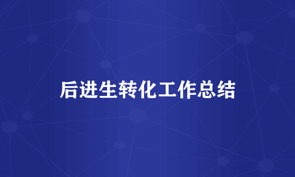 后进生转化工作总结