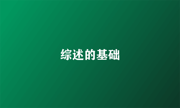 综述的基础