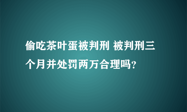 偷吃茶叶蛋被判刑 被判刑三个月并处罚两万合理吗？