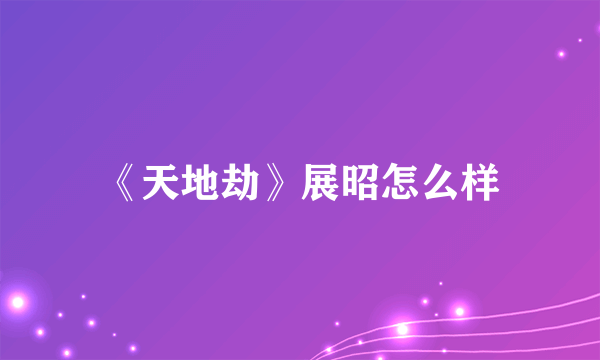 《天地劫》展昭怎么样