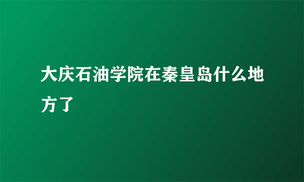 大庆石油学院在秦皇岛什么地方了
