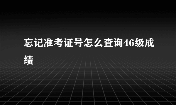 忘记准考证号怎么查询46级成绩