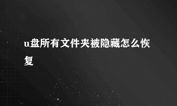 u盘所有文件夹被隐藏怎么恢复