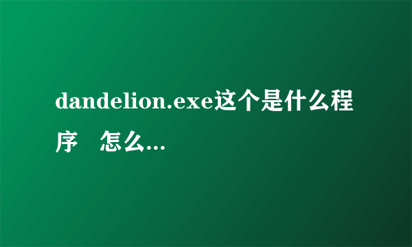 dandelion.exe这个是什么程序   怎么删除  每次都无缘无故的出现