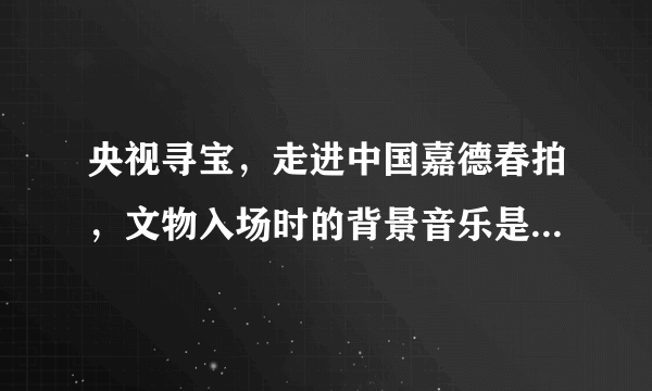 央视寻宝，走进中国嘉德春拍，文物入场时的背景音乐是什么名字？