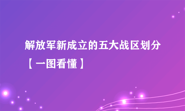 解放军新成立的五大战区划分【一图看懂】