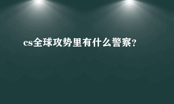 cs全球攻势里有什么警察？