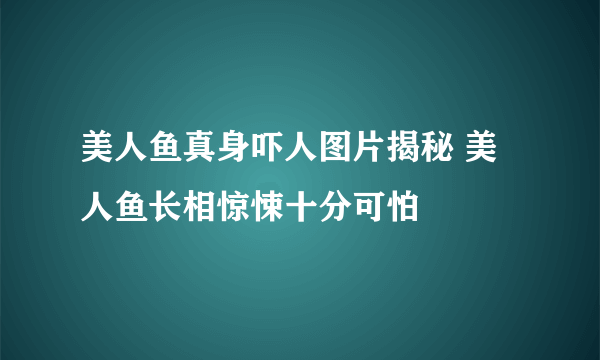 美人鱼真身吓人图片揭秘 美人鱼长相惊悚十分可怕