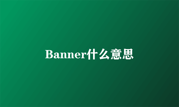 Banner什么意思