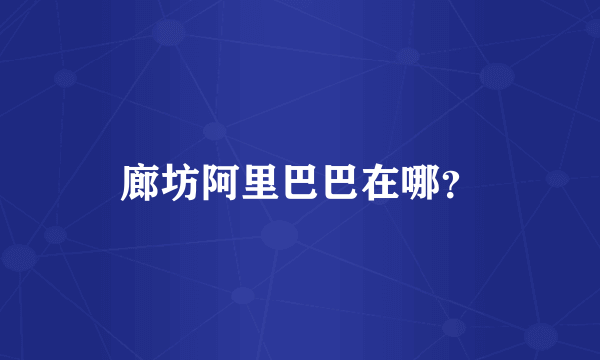 廊坊阿里巴巴在哪？