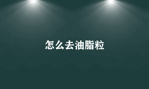 怎么去油脂粒