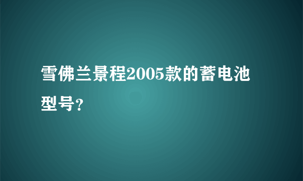 雪佛兰景程2005款的蓄电池型号？
