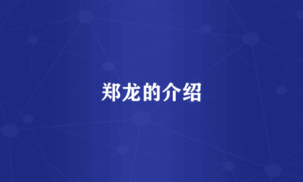 郑龙的介绍
