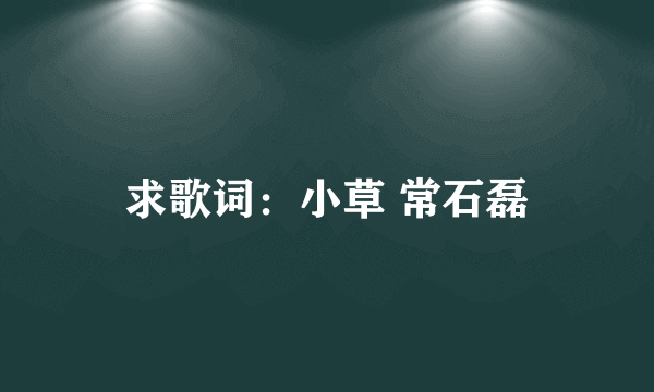 求歌词：小草 常石磊