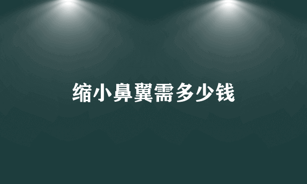 缩小鼻翼需多少钱