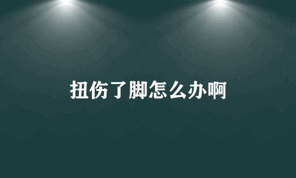 扭伤了脚怎么办啊