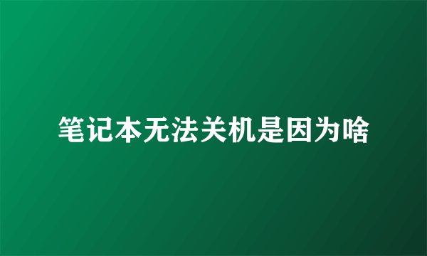 笔记本无法关机是因为啥