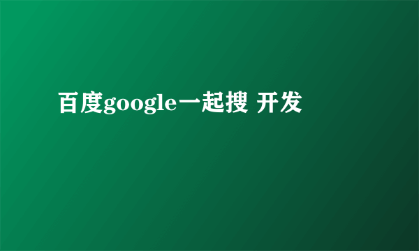 百度google一起搜 开发