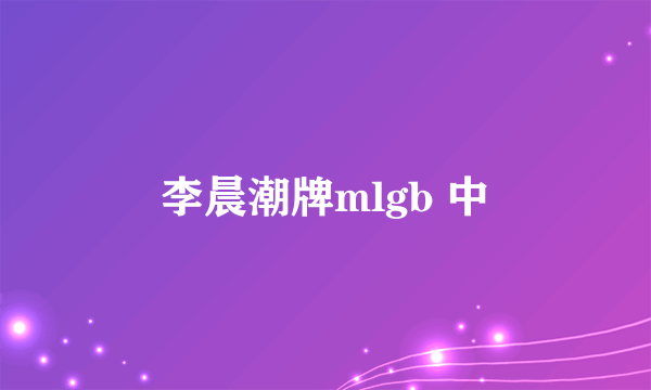 李晨潮牌mlgb 中