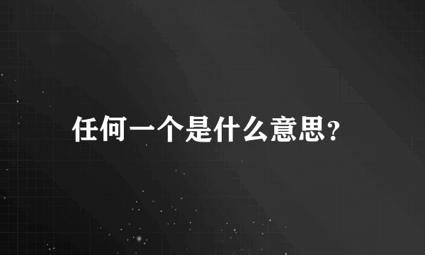 任何一个是什么意思？