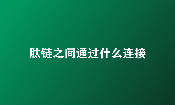 肽链之间通过什么连接