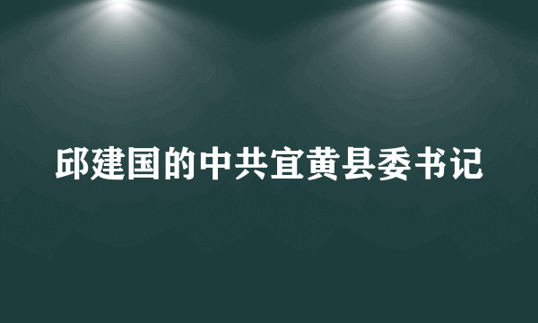 邱建国的中共宜黄县委书记