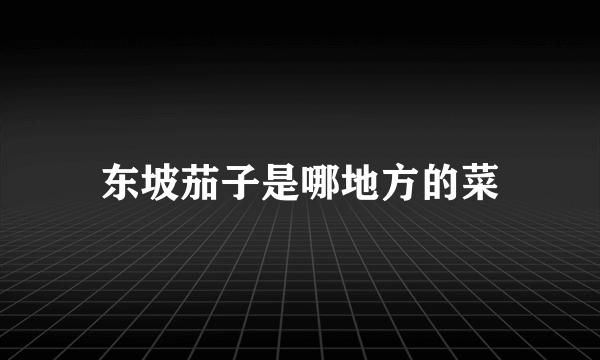 东坡茄子是哪地方的菜