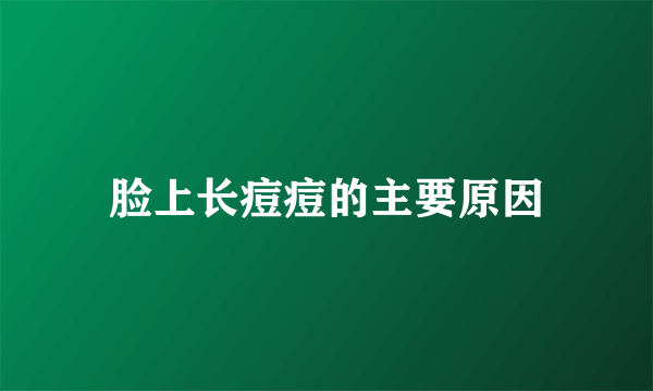 脸上长痘痘的主要原因