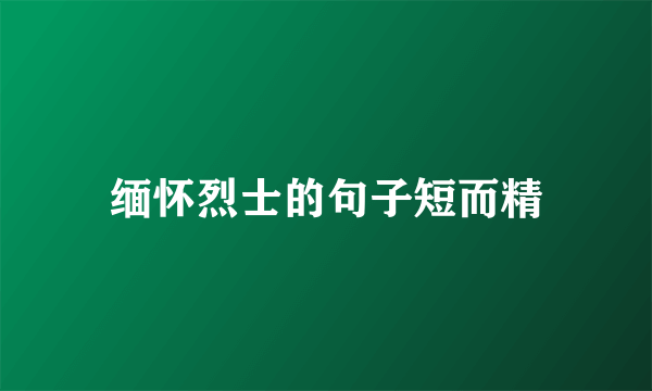 缅怀烈士的句子短而精