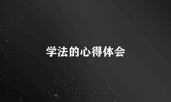 学法的心得体会