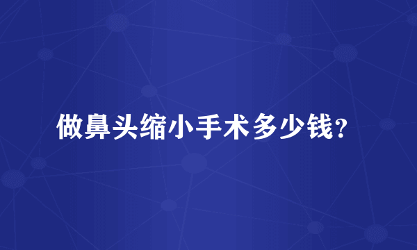 做鼻头缩小手术多少钱？