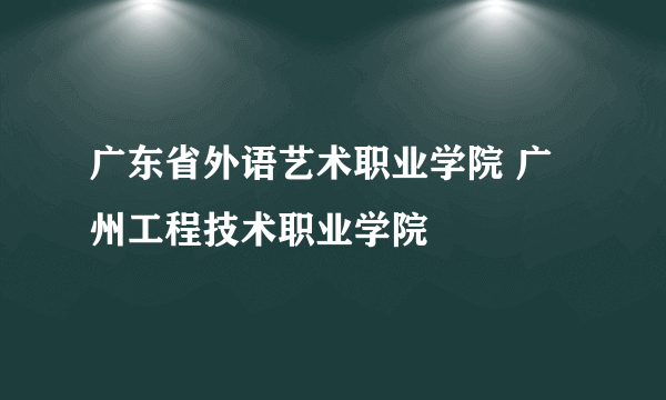 广东省外语艺术职业学院 广州工程技术职业学院