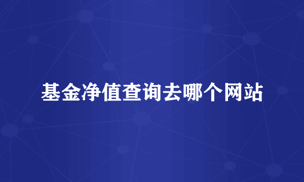 基金净值查询去哪个网站