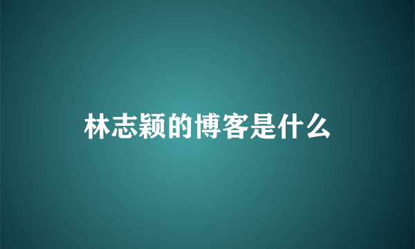 林志颖的博客是什么
