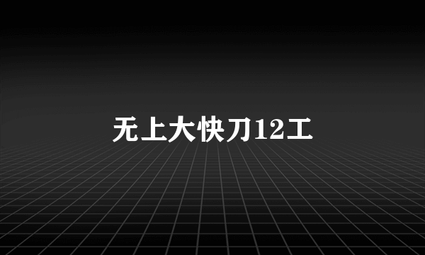 无上大快刀12工