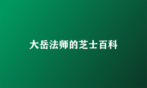 大岳法师的芝士百科