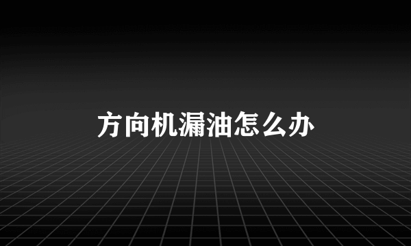 方向机漏油怎么办