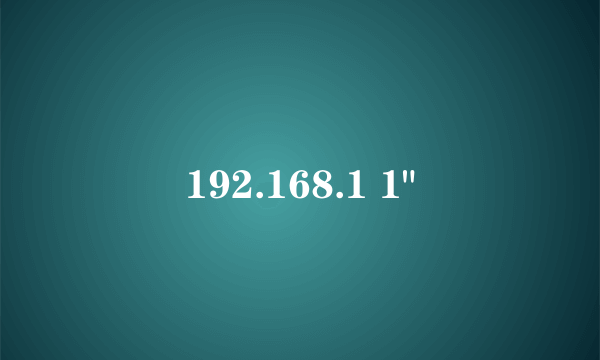 192.168.1 1