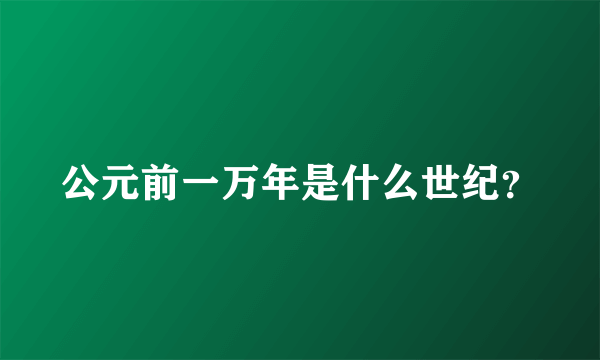 公元前一万年是什么世纪？