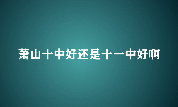 萧山十中好还是十一中好啊