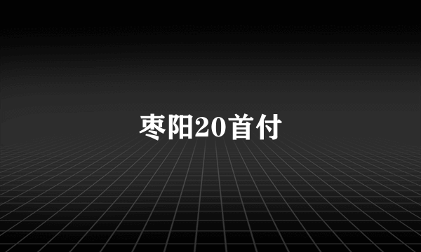 枣阳20首付