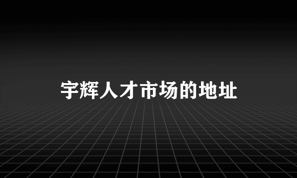 宇辉人才市场的地址