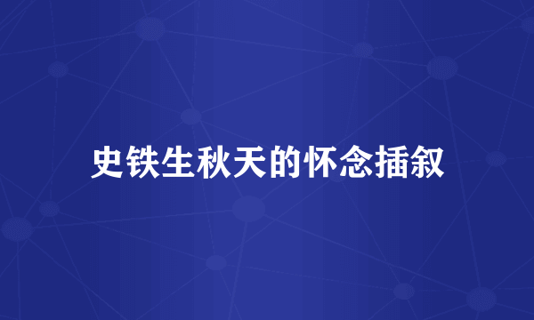 史铁生秋天的怀念插叙