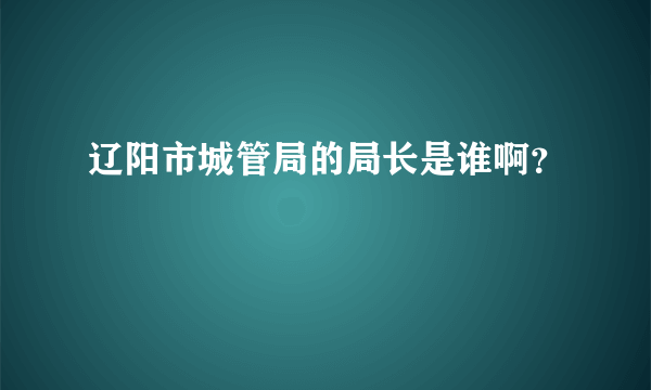辽阳市城管局的局长是谁啊？