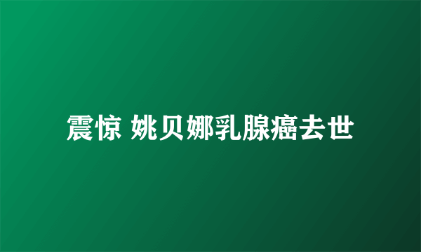 震惊 姚贝娜乳腺癌去世