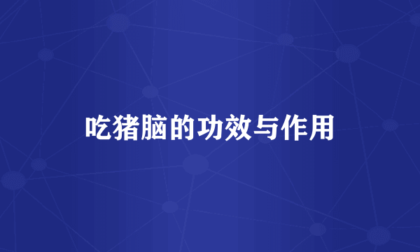 吃猪脑的功效与作用